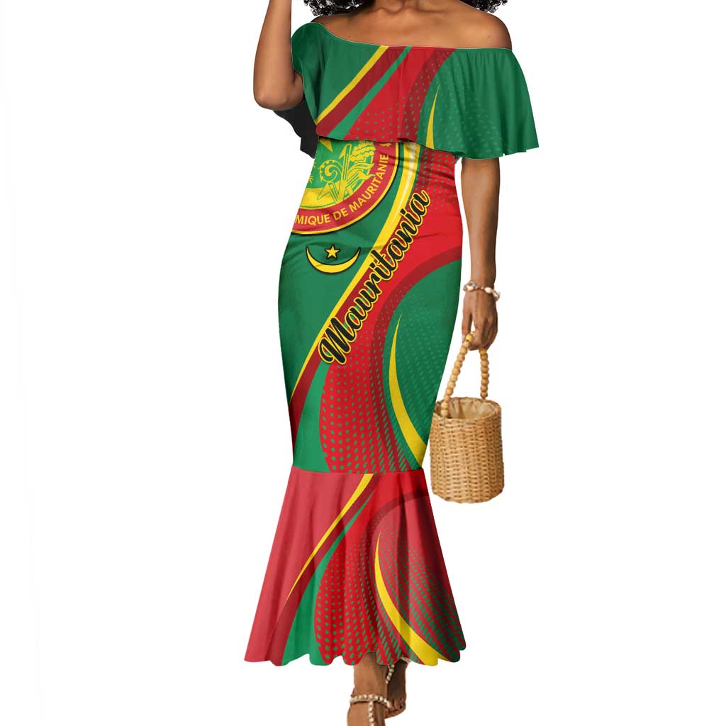 Personalized Mauritania Independence Day Mermaid Dress with Mauritanian Seal - Special Version