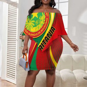 Personalized Mauritania Independence Day Off Shoulder Short Dress with Mauritanian Seal - Special Version LT01