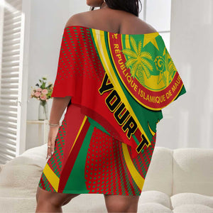 Personalized Mauritania Independence Day Off Shoulder Short Dress with Mauritanian Seal - Special Version LT01