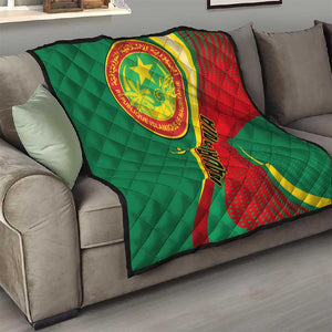 Mauritania Independence Day Quilt with Mauritanian Seal - Special Version