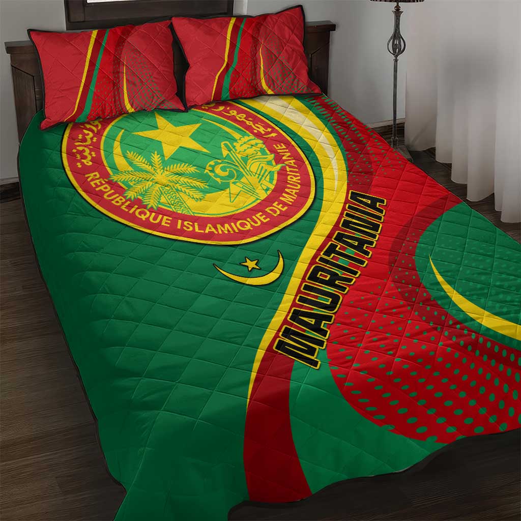 Mauritania Independence Day Quilt Bed Set with Mauritanian Seal - Special Version