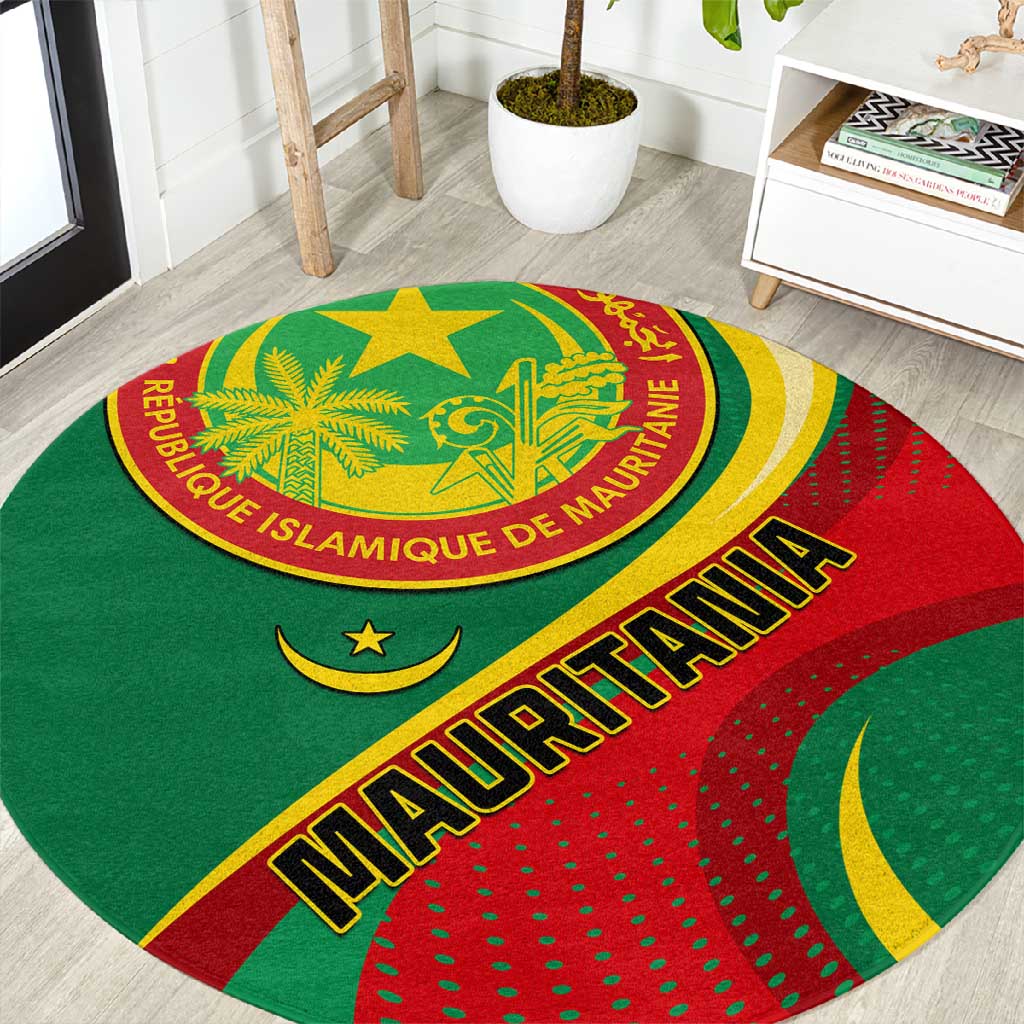 Mauritania Independence Day Round Carpet with Mauritanian Seal - Special Version