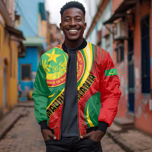 Personalized Mauritania Independence Day Sleeve Zip Bomber Jacket with Mauritanian Seal - Special Version