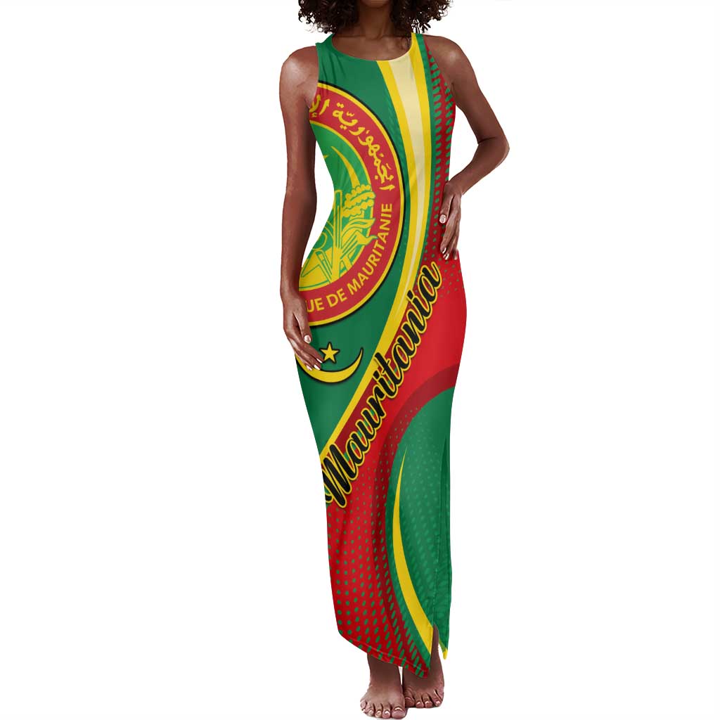 Personalized Mauritania Independence Day Tank Maxi Dress with Mauritanian Seal - Special Version