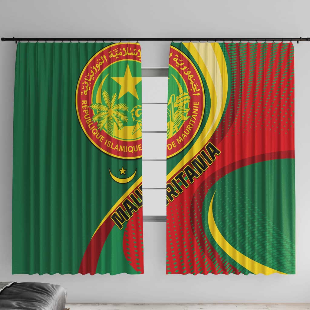 Mauritania Independence Day Window Curtain with Mauritanian Seal - Special Version