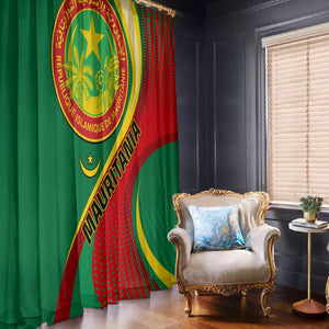 Mauritania Independence Day Window Curtain with Mauritanian Seal - Special Version