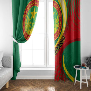 Mauritania Independence Day Window Curtain with Mauritanian Seal - Special Version