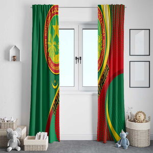 Mauritania Independence Day Window Curtain with Mauritanian Seal - Special Version