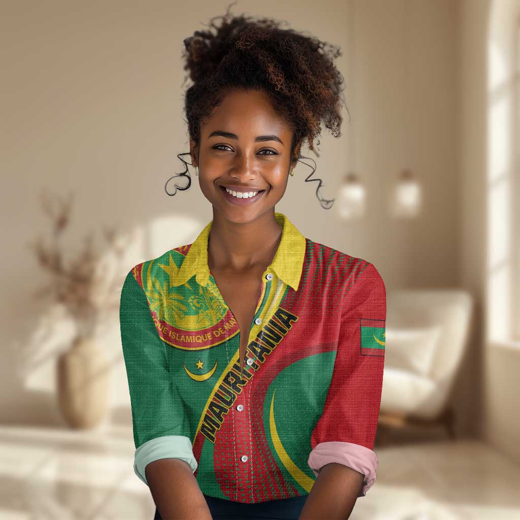 Personalized Mauritania Independence Day Women Casual Shirt with Mauritanian Seal - Special Version