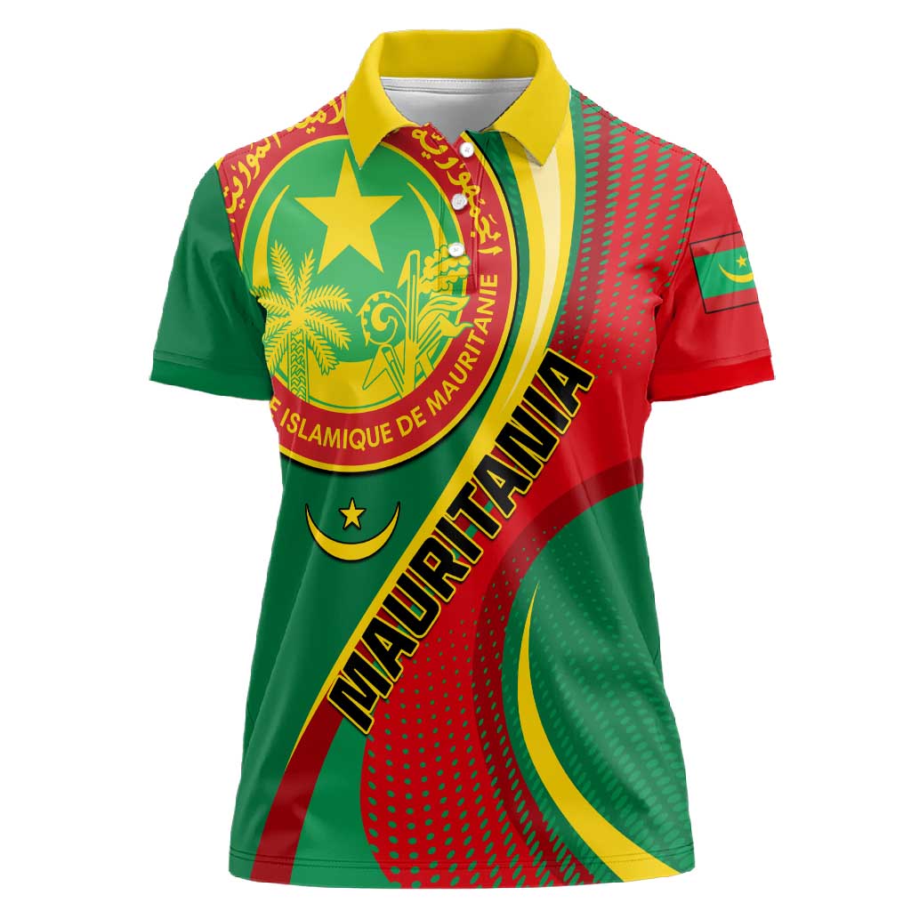 Personalized Mauritania Independence Day Women Polo Shirt with Mauritanian Seal - Special Version