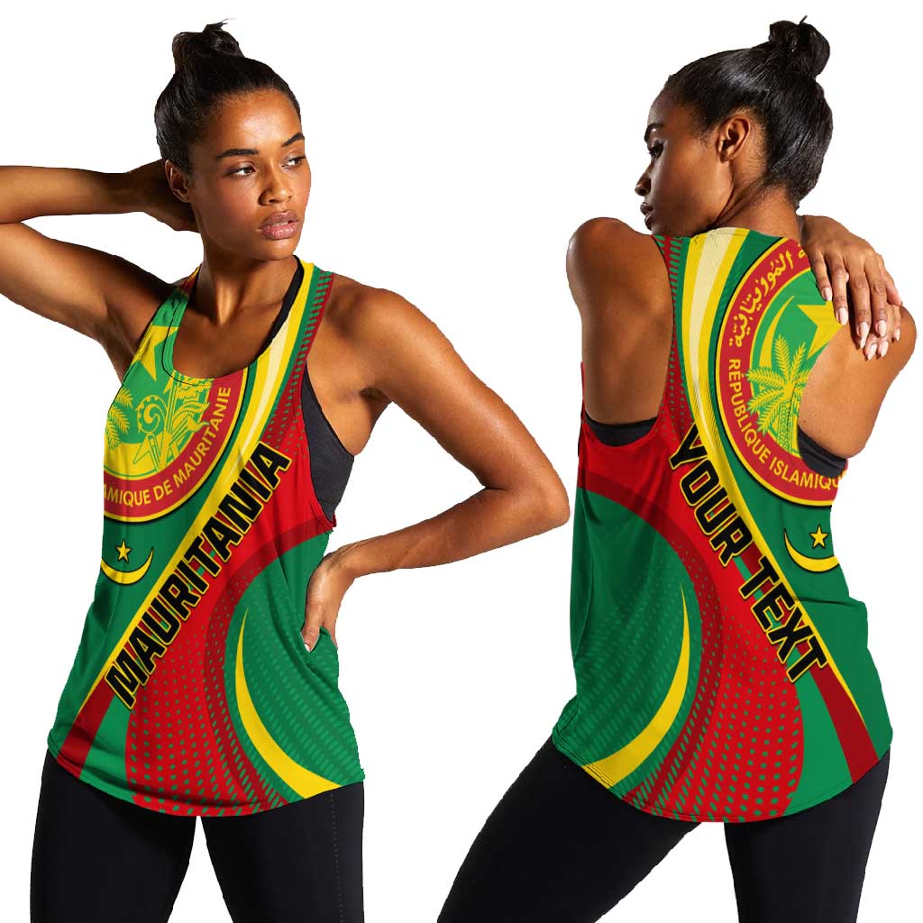 Personalized Mauritania Independence Day Women Racerback Tank with Mauritanian Seal - Special Version