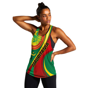 Personalized Mauritania Independence Day Women Racerback Tank with Mauritanian Seal - Special Version