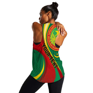 Personalized Mauritania Independence Day Women Racerback Tank with Mauritanian Seal - Special Version