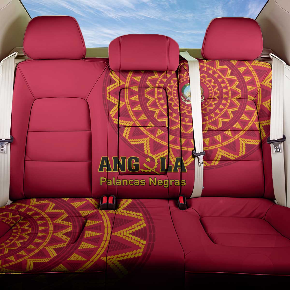 Support Palancas Negras - Red Angola Football Back Car Seat Cover