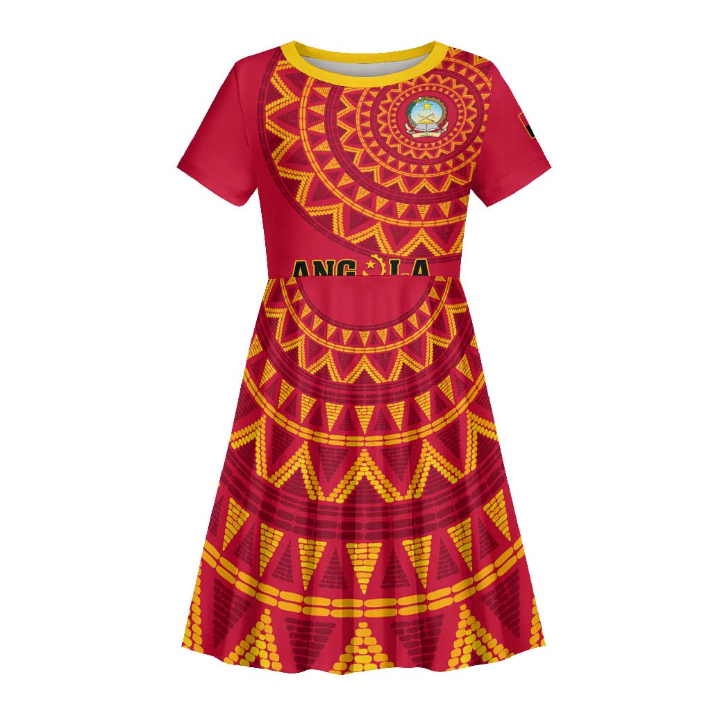 Support Palancas Negras - Red Angola Football Kid Short Sleeve Dress