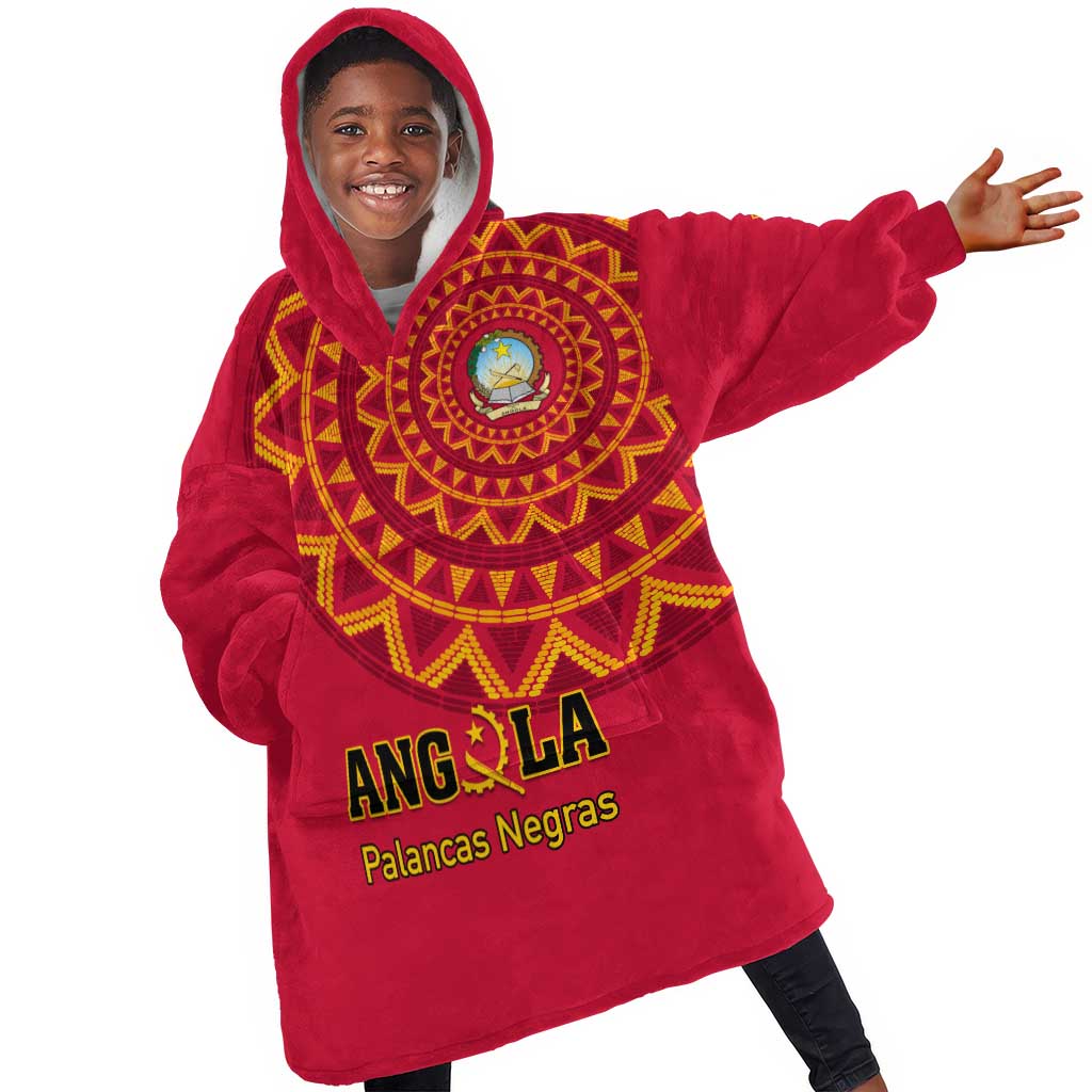 Support Palancas Negras - Red Angola Football KId Wearable Blanket Hoodie