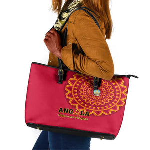 Support Palancas Negras - Red Angola Football Leather Tote Bag