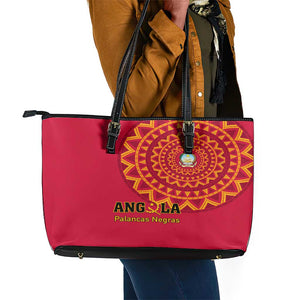 Support Palancas Negras - Red Angola Football Leather Tote Bag