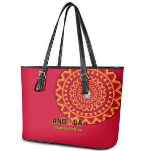 Support Palancas Negras - Red Angola Football Leather Tote Bag