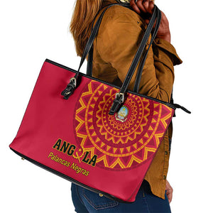 Support Palancas Negras - Red Angola Football Leather Tote Bag