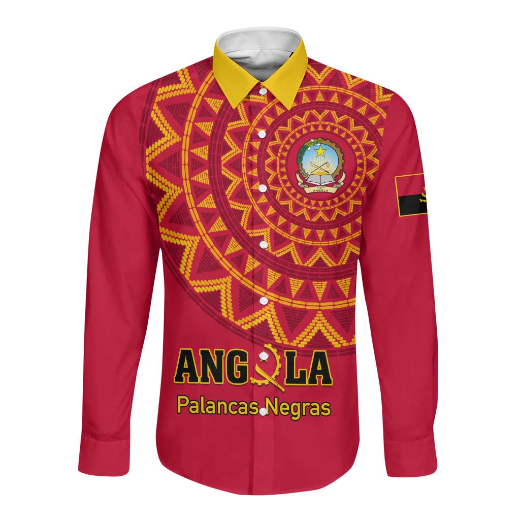 Support Palancas Negras - Red Angola Football Long Sleeve Button Shirt