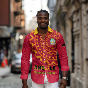 Support Palancas Negras - Red Angola Football Long Sleeve Button Shirt