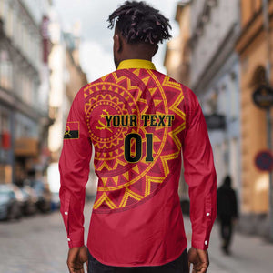 Support Palancas Negras - Red Angola Football Long Sleeve Button Shirt