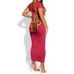 Support Palancas Negras - Red Angola Football Short Sleeve Bodycon Dress LT01