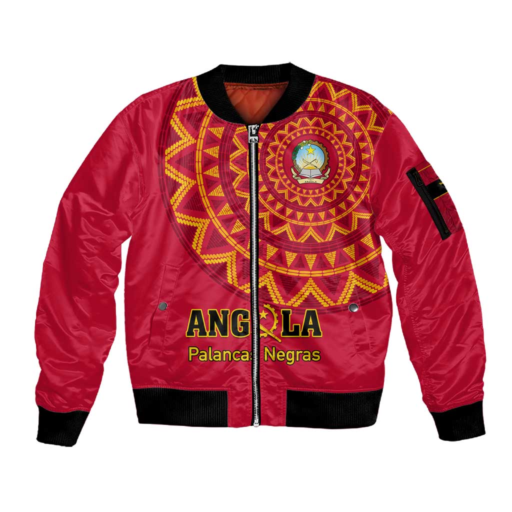 Support Palancas Negras - Red Angola Football Sleeve Zip Bomber Jacket