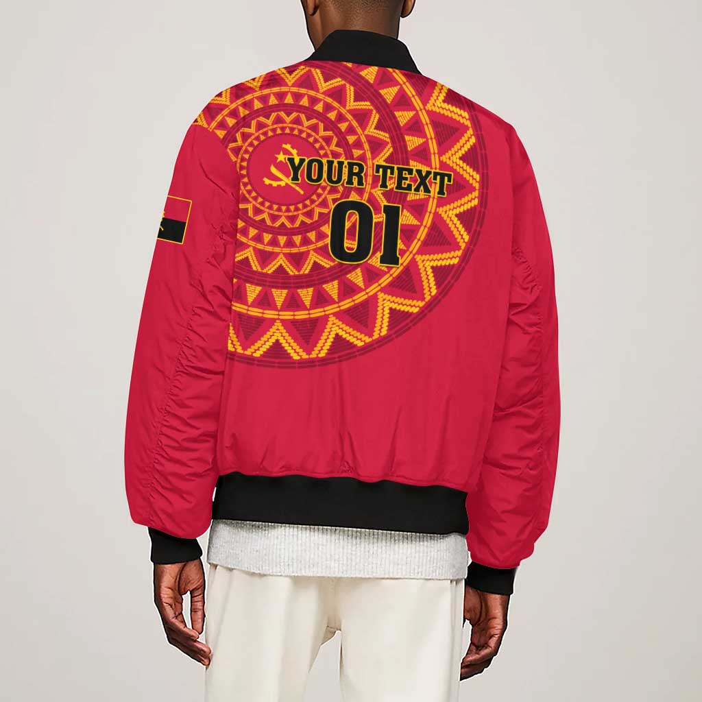 Support Palancas Negras - Red Angola Football Sleeve Zip Bomber Jacket