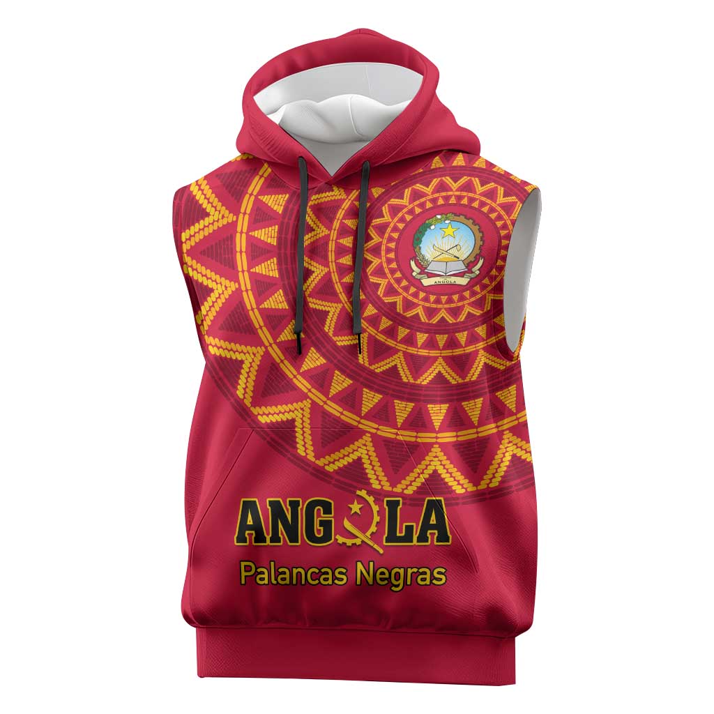 Support Palancas Negras - Red Angola Football Sleeveless Hoodie - African Pride