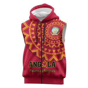 Support Palancas Negras - Red Angola Football Sleeveless Zip Hoodie - African Pride