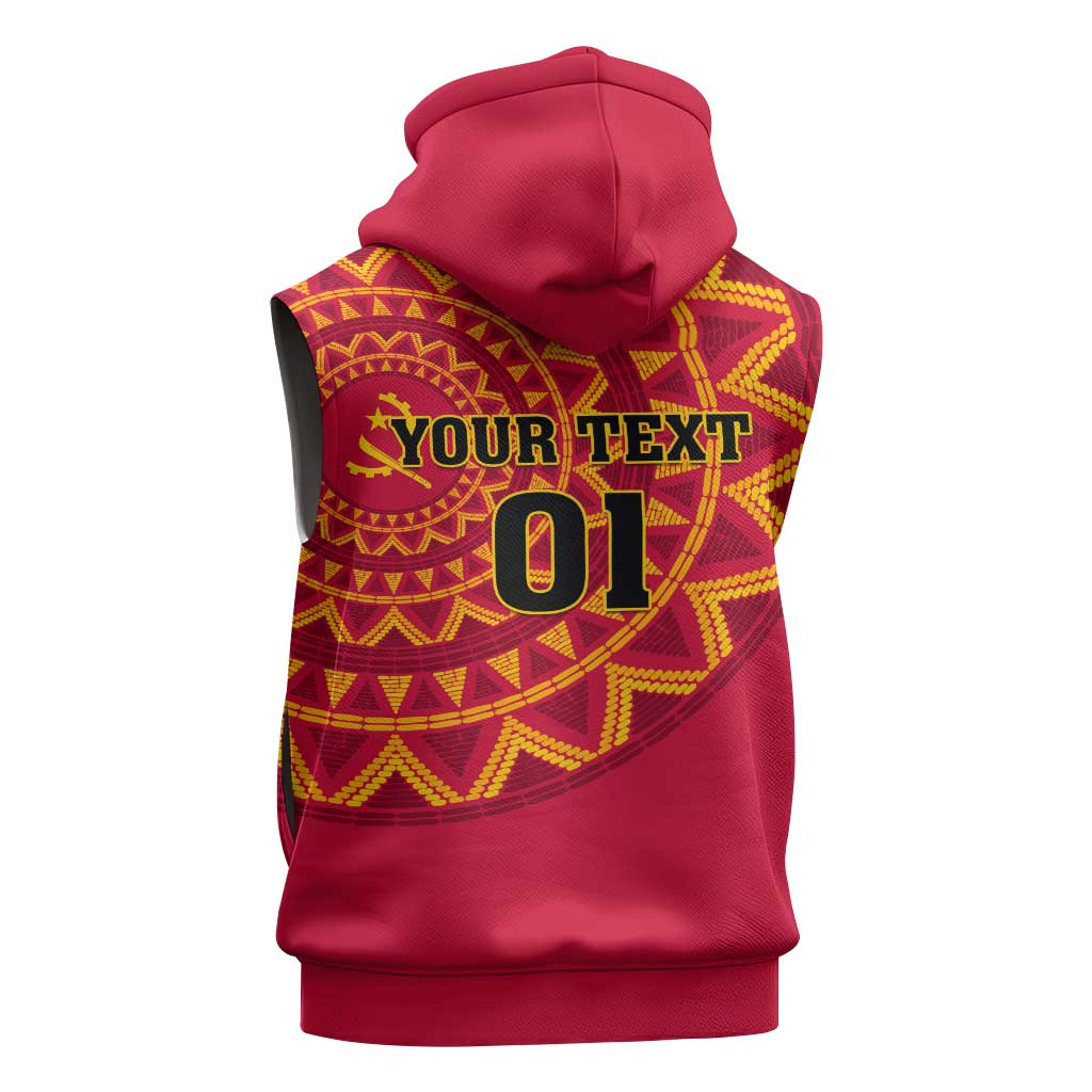 Support Palancas Negras - Red Angola Football Sleeveless Zip Hoodie - African Pride