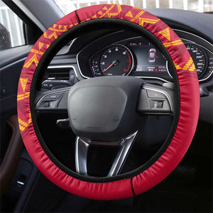 Support Palancas Negras - Red Angola Football Steering Wheel Cover