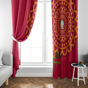 Support Palancas Negras - Red Angola Football Window Curtain