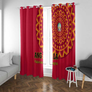 Support Palancas Negras - Red Angola Football Window Curtain