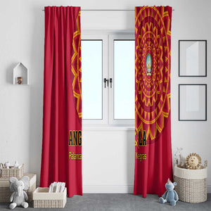 Support Palancas Negras - Red Angola Football Window Curtain