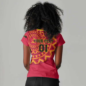 Support Palancas Negras - Red Angola Football Women V-Neck T-Shirt