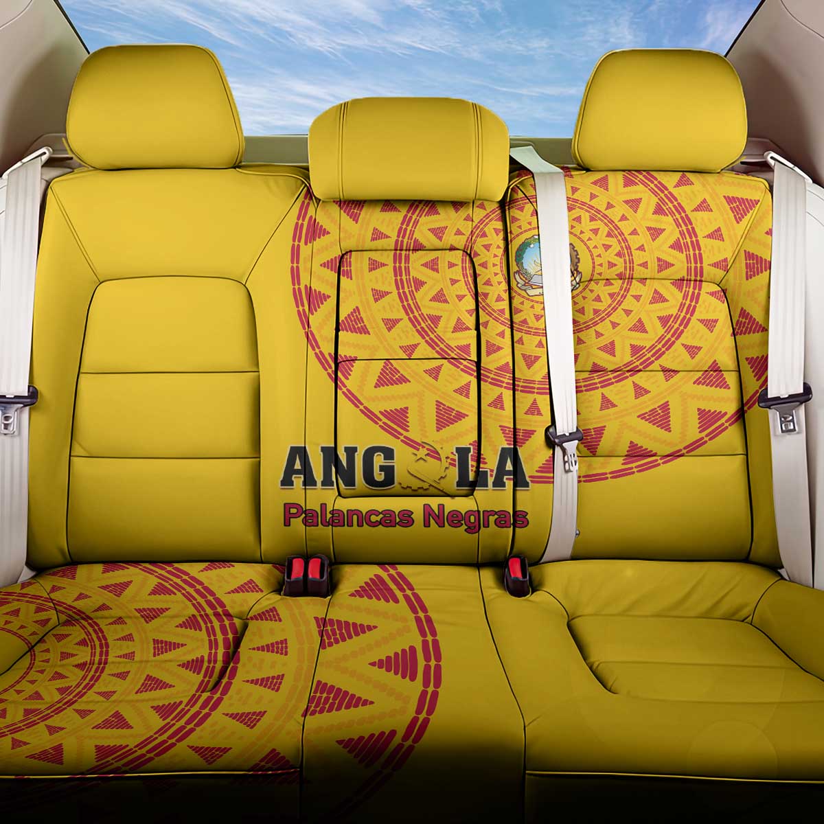 Support Palancas Negras - Yellow Angola Football Back Car Seat Cover