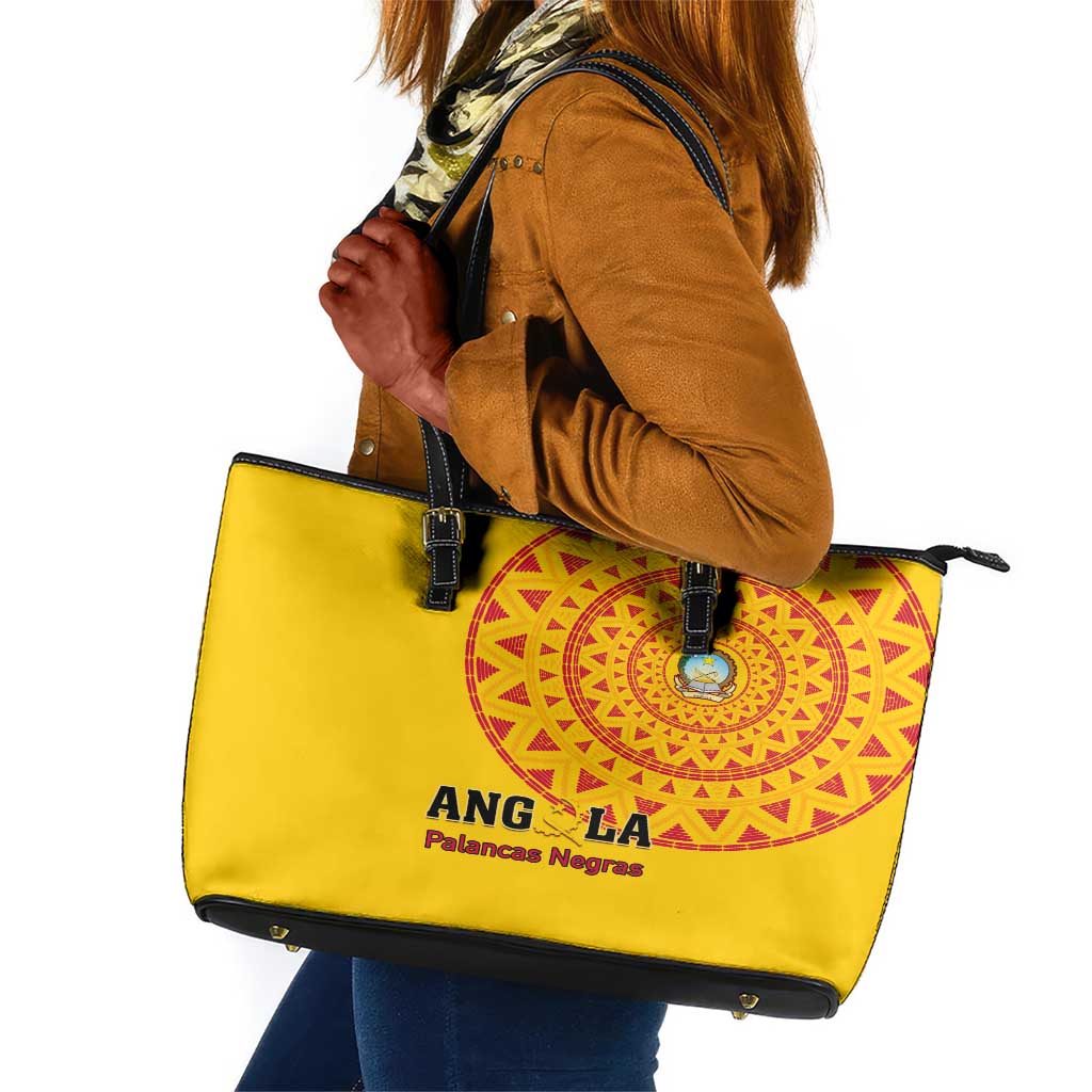 Support Palancas Negras - Yellow Angola Football Leather Tote Bag