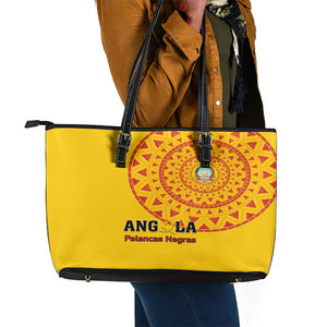 Support Palancas Negras - Yellow Angola Football Leather Tote Bag