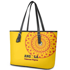 Support Palancas Negras - Yellow Angola Football Leather Tote Bag