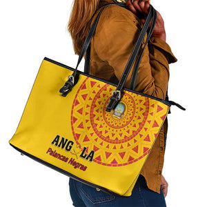 Support Palancas Negras - Yellow Angola Football Leather Tote Bag