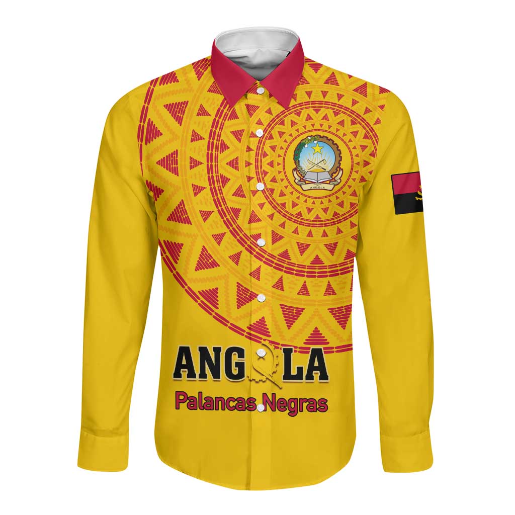 Support Palancas Negras - Yellow Angola Football Long Sleeve Button Shirt