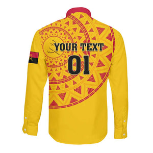 Support Palancas Negras - Yellow Angola Football Long Sleeve Button Shirt