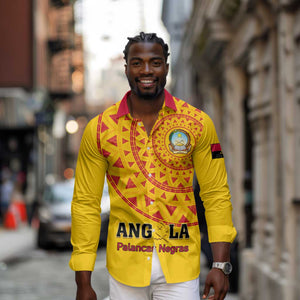 Support Palancas Negras - Yellow Angola Football Long Sleeve Button Shirt