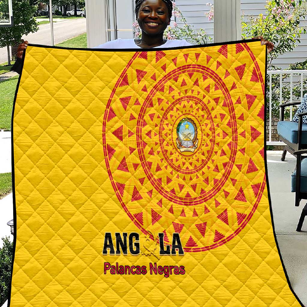 Support Palancas Negras - Yellow Angola Football Quilt