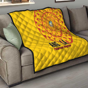 Support Palancas Negras - Yellow Angola Football Quilt