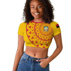 Support Palancas Negras - Yellow Angola Football Raglan Cropped T shirt