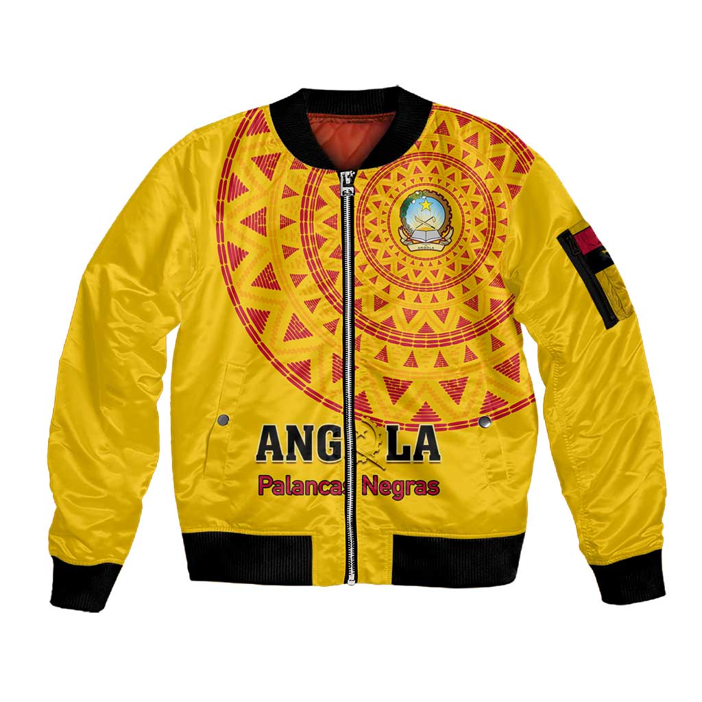 Support Palancas Negras - Yellow Angola Football Sleeve Zip Bomber Jacket